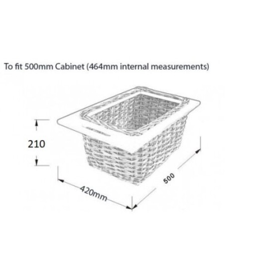 (500mm) Pull out wicker baskets kitchen storage solution